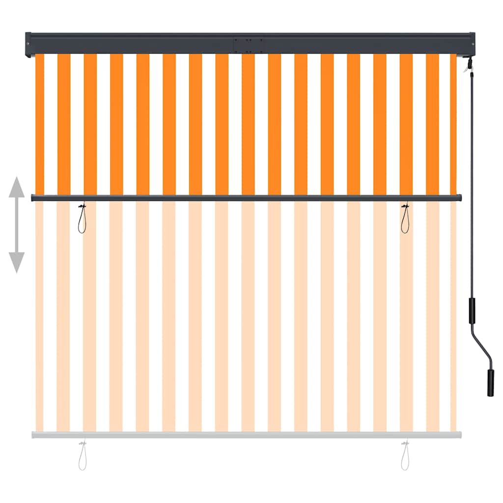 Rolgordijn voor buiten 160x250 cm wit en oranje is nu te koop bij PeponiXL, paradijselijk wonen!