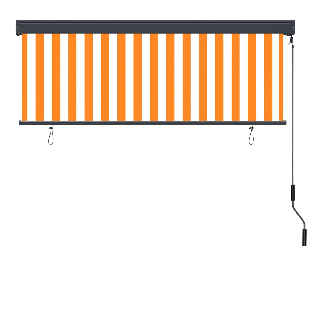 Rolgordijn voor buiten 160x250 cm wit en oranje is nu te koop bij PeponiXL, paradijselijk wonen!