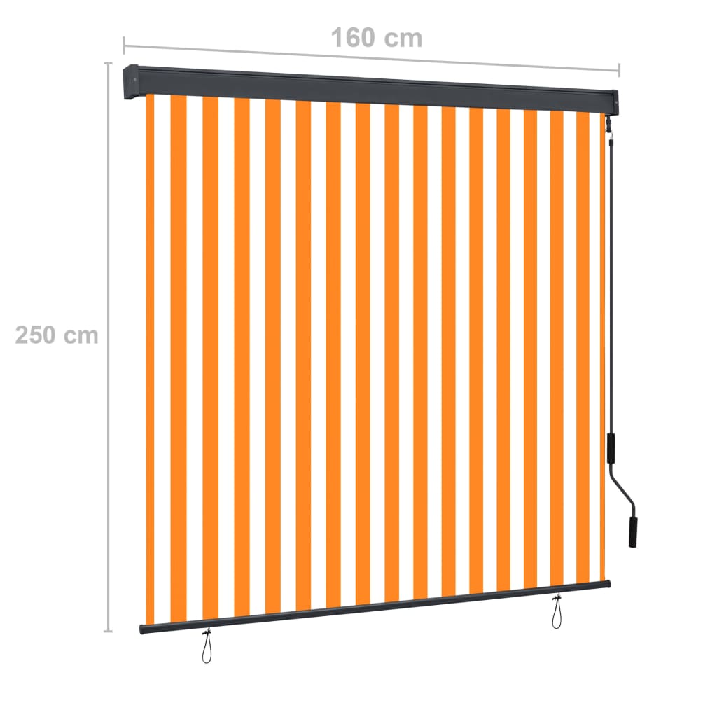 Rolgordijn voor buiten 160x250 cm wit en oranje is nu te koop bij PeponiXL, paradijselijk wonen!