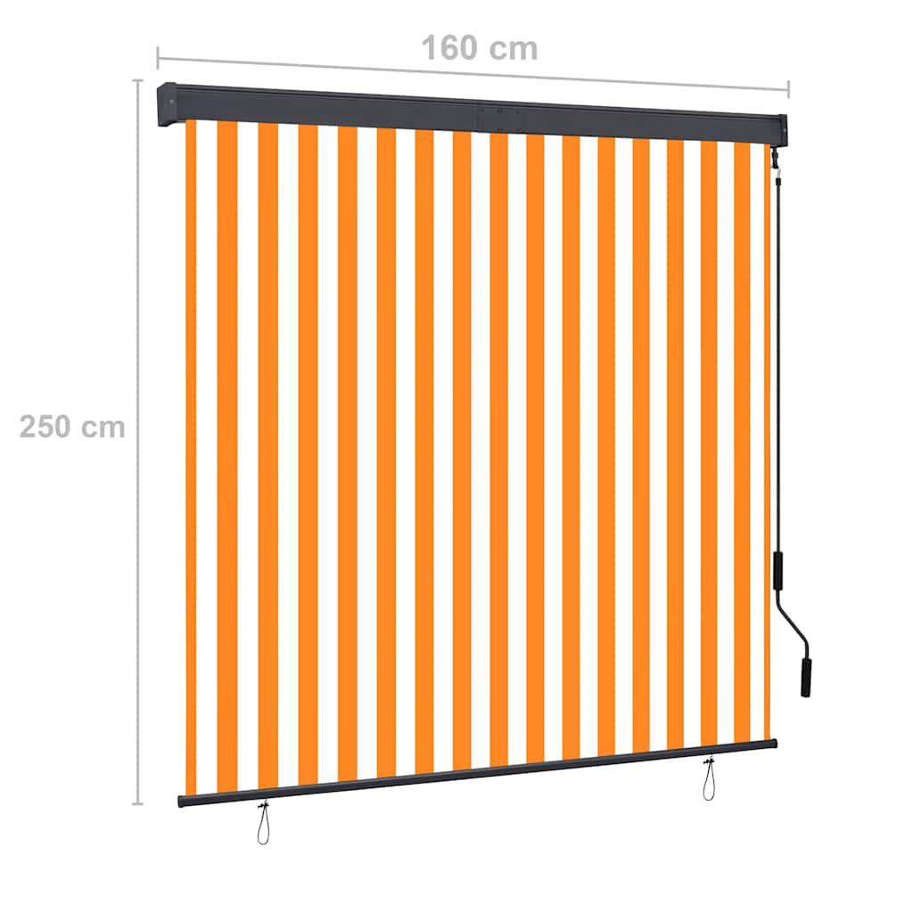 Rolgordijn voor buiten 160x250 cm wit en oranje is nu te koop bij PeponiXL, paradijselijk wonen!
