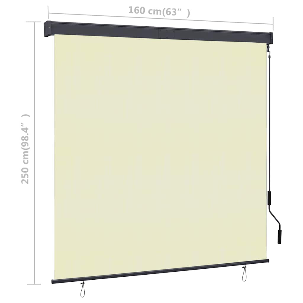 Rolgordijn voor buiten 160x250 cm crème is nu te koop bij PeponiXL, paradijselijk wonen!