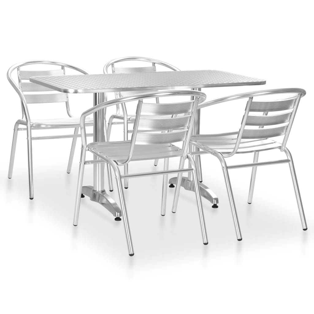 5-delige Tuinset aluminium zilverkleurig is nu te koop bij PeponiXL, paradijselijk wonen!