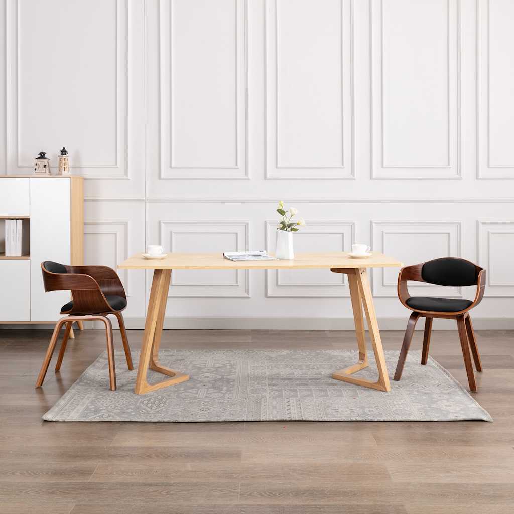 Eetkamerstoelen 2 st gebogen hout en kunstleer is nu te koop bij PeponiXL, paradijselijk wonen!