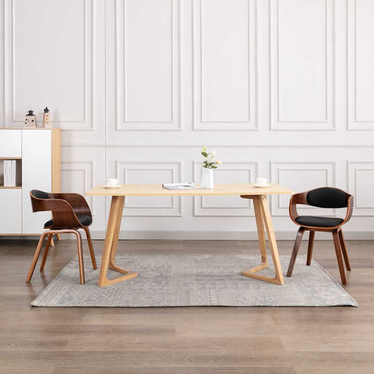 Eetkamerstoelen 2 st gebogen hout en kunstleer is nu te koop bij PeponiXL, paradijselijk wonen!