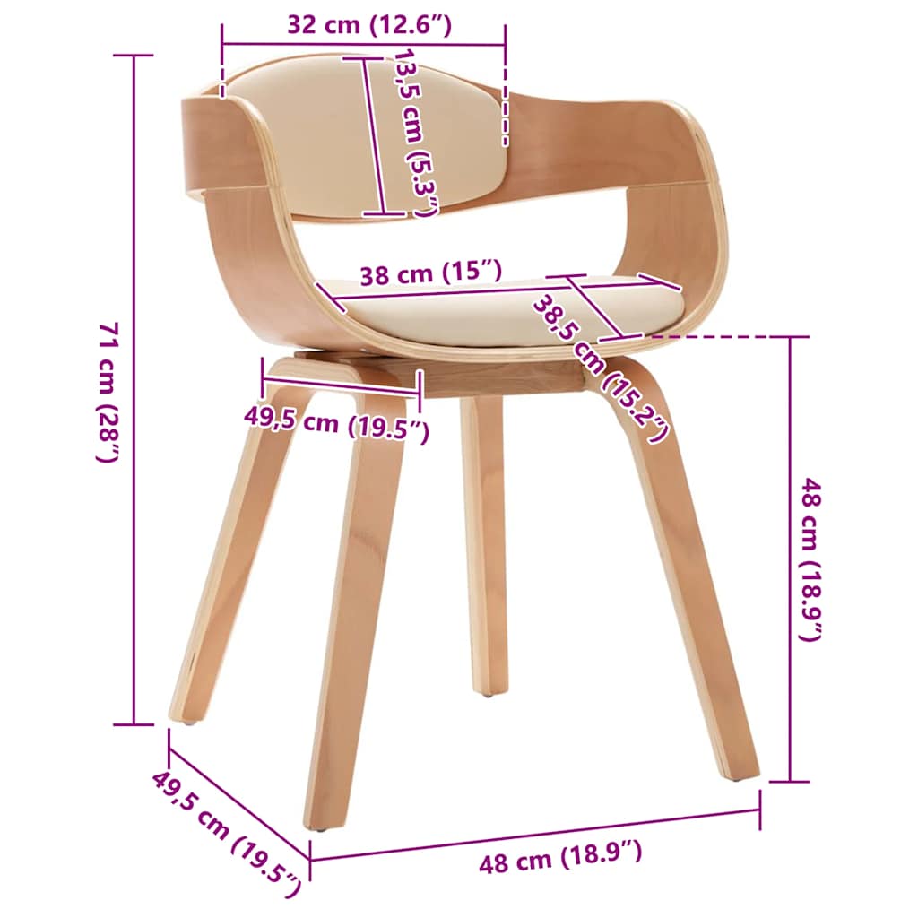 Eetkamerstoelen 2 st gebogen hout en kunstleer is nu te koop bij PeponiXL, paradijselijk wonen!