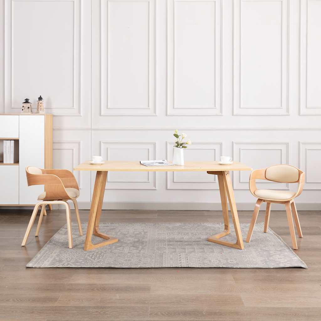 Eetkamerstoelen 2 st gebogen hout en kunstleer is nu te koop bij PeponiXL, paradijselijk wonen!