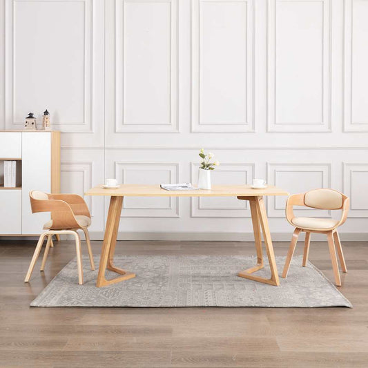 Eetkamerstoelen 2 st gebogen hout en kunstleer is nu te koop bij PeponiXL, paradijselijk wonen!