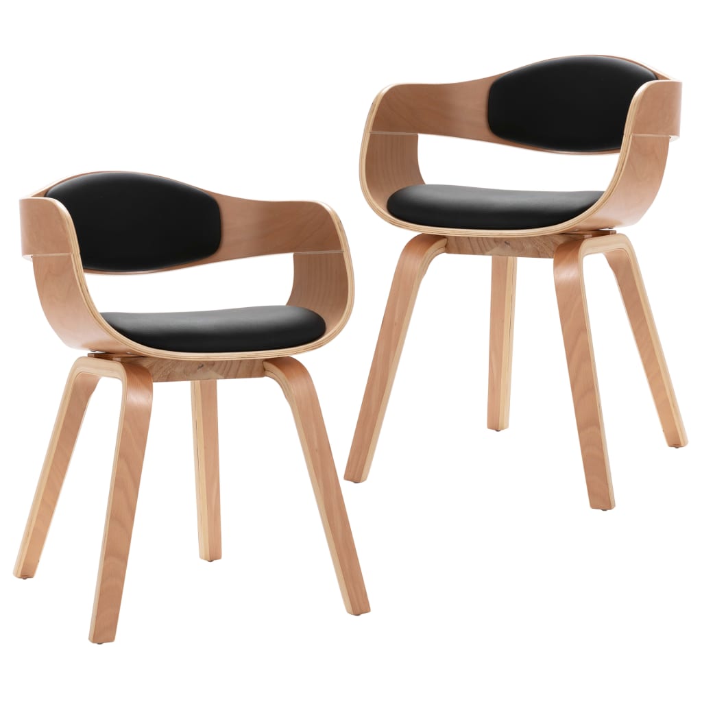 Eetkamerstoelen 2 st gebogen hout en kunstleer is nu te koop bij PeponiXL, paradijselijk wonen!