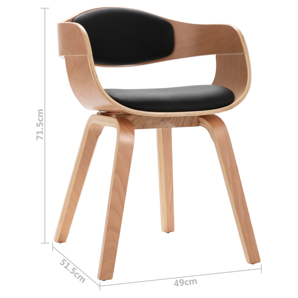 Eetkamerstoelen 2 st gebogen hout en kunstleer is nu te koop bij PeponiXL, paradijselijk wonen!