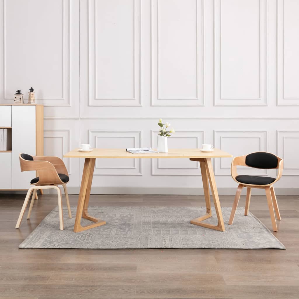 Eetkamerstoelen 2 st gebogen hout en kunstleer is nu te koop bij PeponiXL, paradijselijk wonen!