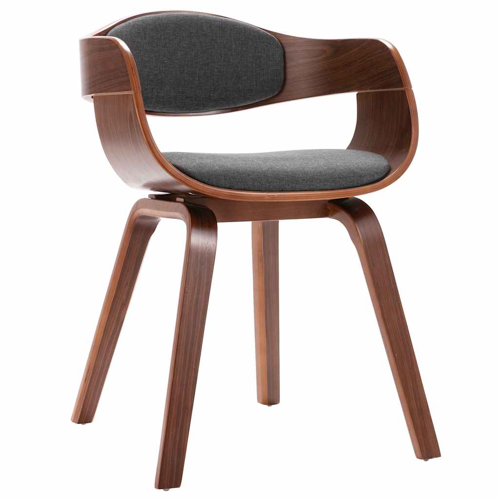 Eetkamerstoelen 2 st gebogen hout en stof grijs is nu te koop bij PeponiXL, paradijselijk wonen!