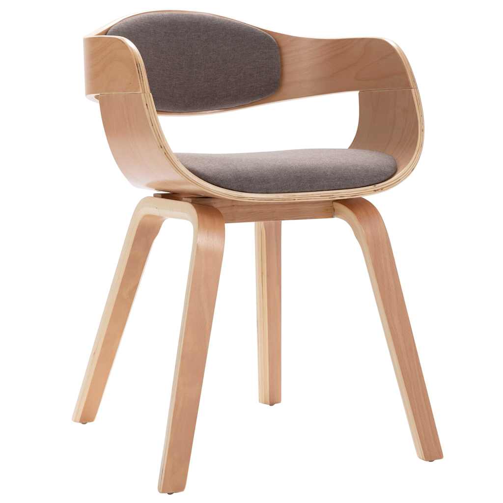 Eetkamerstoelen 2 st gebogen hout en stof taupe is nu te koop bij PeponiXL, paradijselijk wonen!