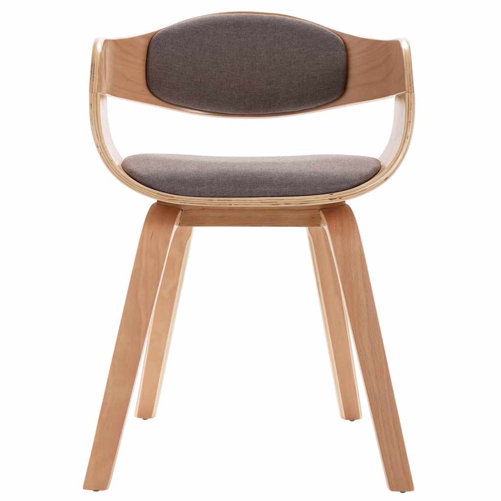 Eetkamerstoelen 2 st gebogen hout en stof taupe is nu te koop bij PeponiXL, paradijselijk wonen!