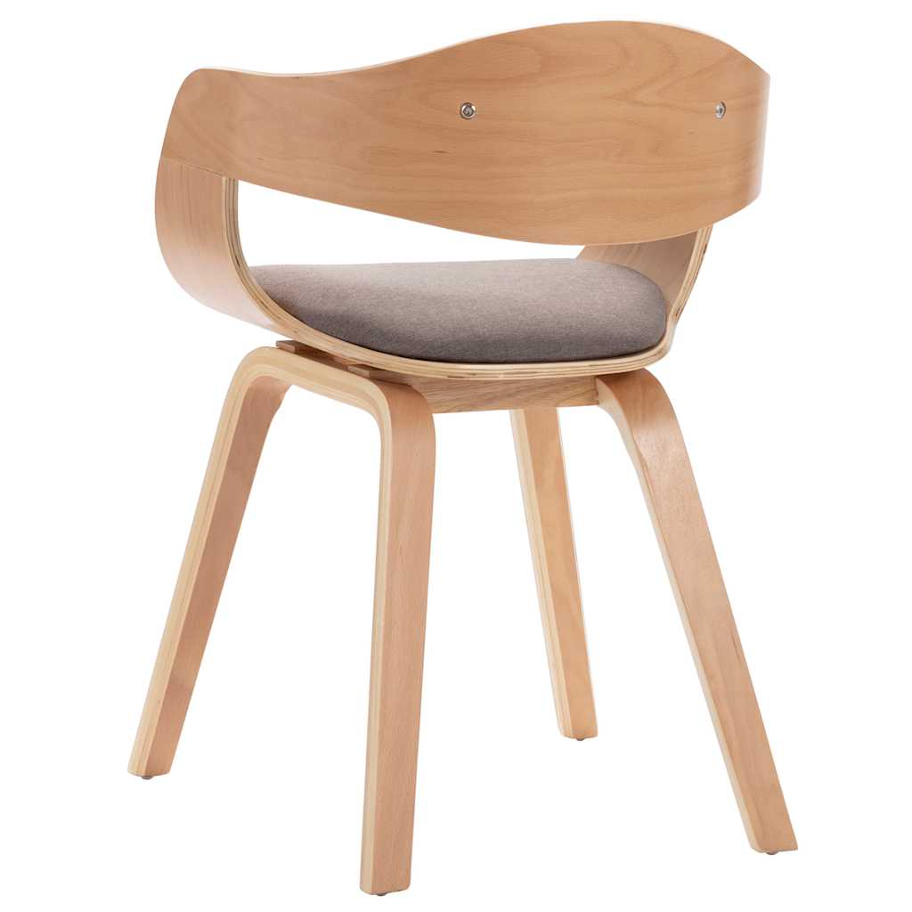 Eetkamerstoelen 2 st gebogen hout en stof taupe is nu te koop bij PeponiXL, paradijselijk wonen!