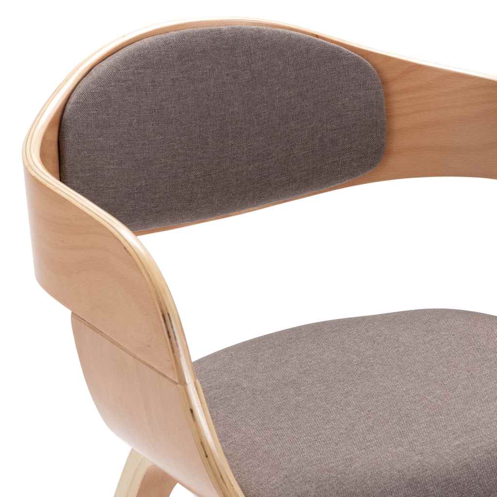 Eetkamerstoelen 2 st gebogen hout en stof taupe is nu te koop bij PeponiXL, paradijselijk wonen!