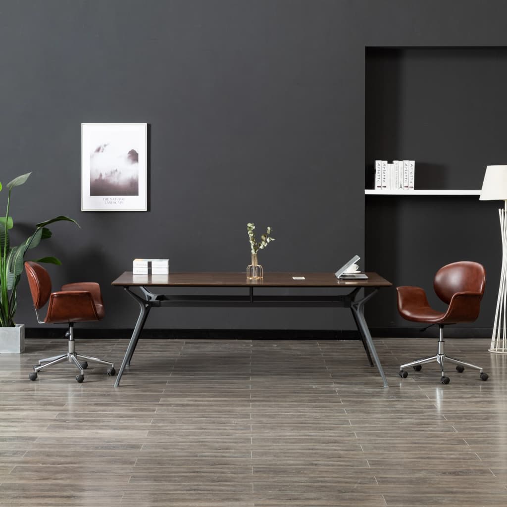 Eetkamerstoel draaibaar kunstleer bruin is nu te koop bij PeponiXL, paradijselijk wonen!