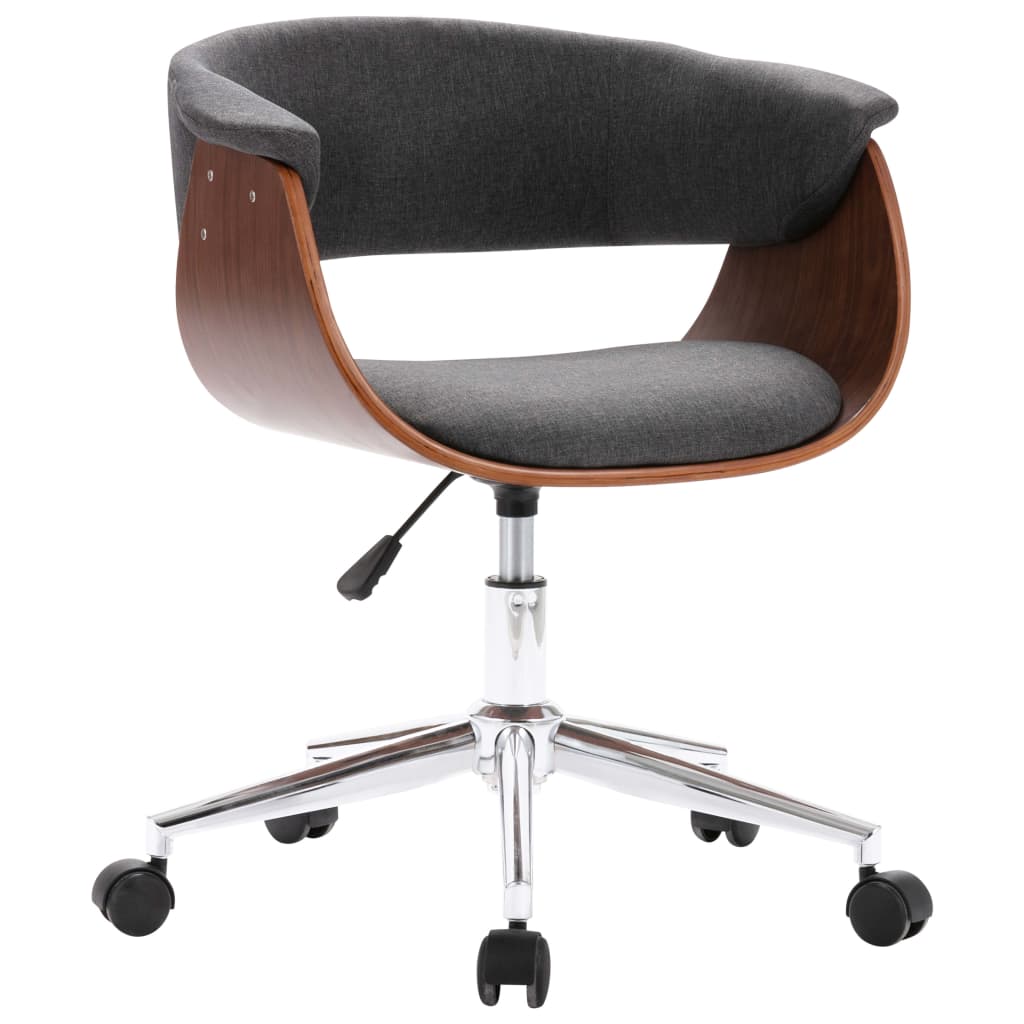 Eetkamerstoel draaibaar gebogen hout en stof grijs is nu te koop bij PeponiXL, paradijselijk wonen!