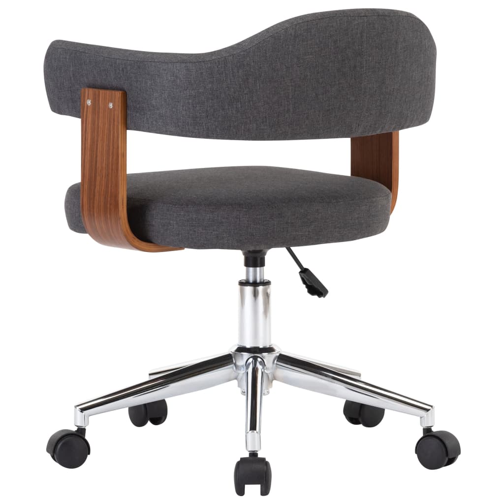 Eetkamerstoel draaibaar gebogen hout en stof grijs is nu te koop bij PeponiXL, paradijselijk wonen!