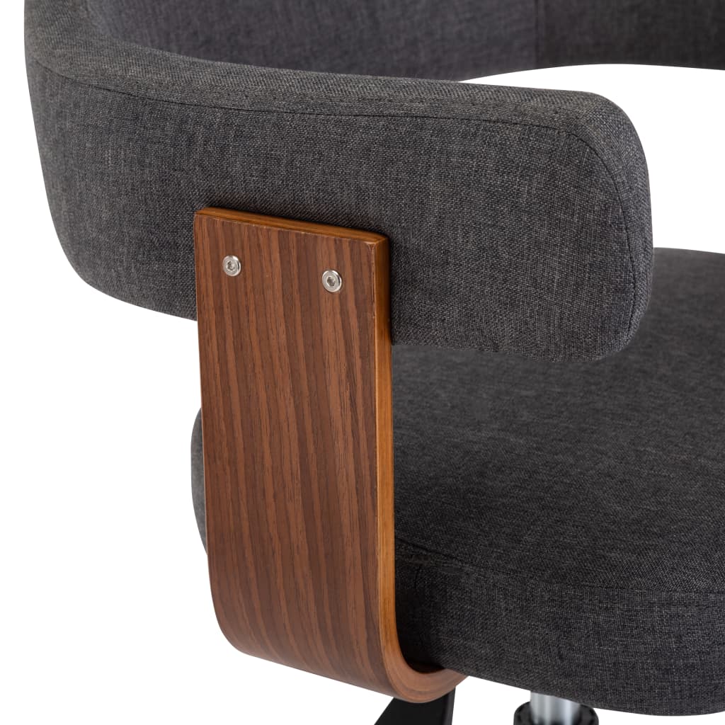 Eetkamerstoel draaibaar gebogen hout en stof grijs is nu te koop bij PeponiXL, paradijselijk wonen!