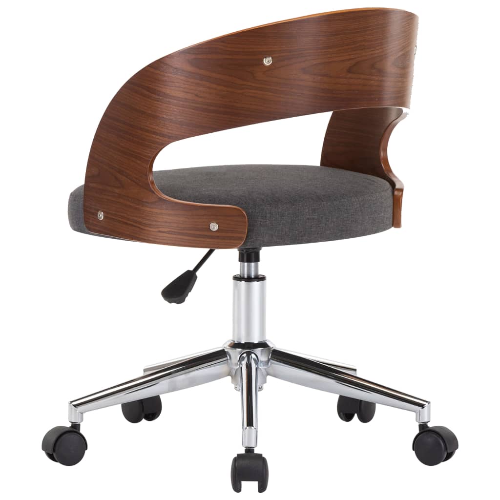 Eetkamerstoel draaibaar gebogen hout en stof grijs is nu te koop bij PeponiXL, paradijselijk wonen!