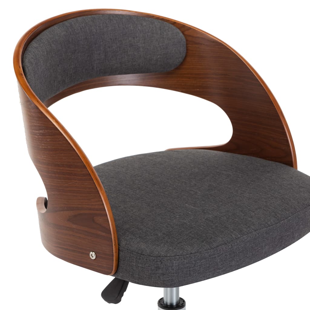 Eetkamerstoel draaibaar gebogen hout en stof grijs is nu te koop bij PeponiXL, paradijselijk wonen!