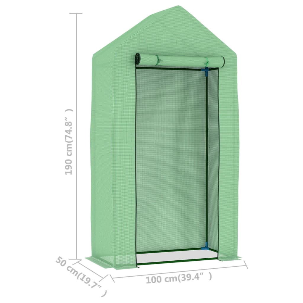 Kas met stalen frame 0,5 m² 1x0,5x1,9 m is nu te koop bij PeponiXL, paradijselijk wonen!