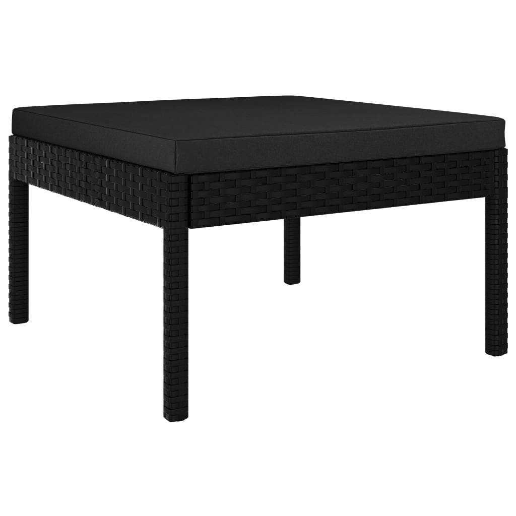 3-delige Loungeset met kussens poly rattan zwart is nu te koop bij PeponiXL, paradijselijk wonen!