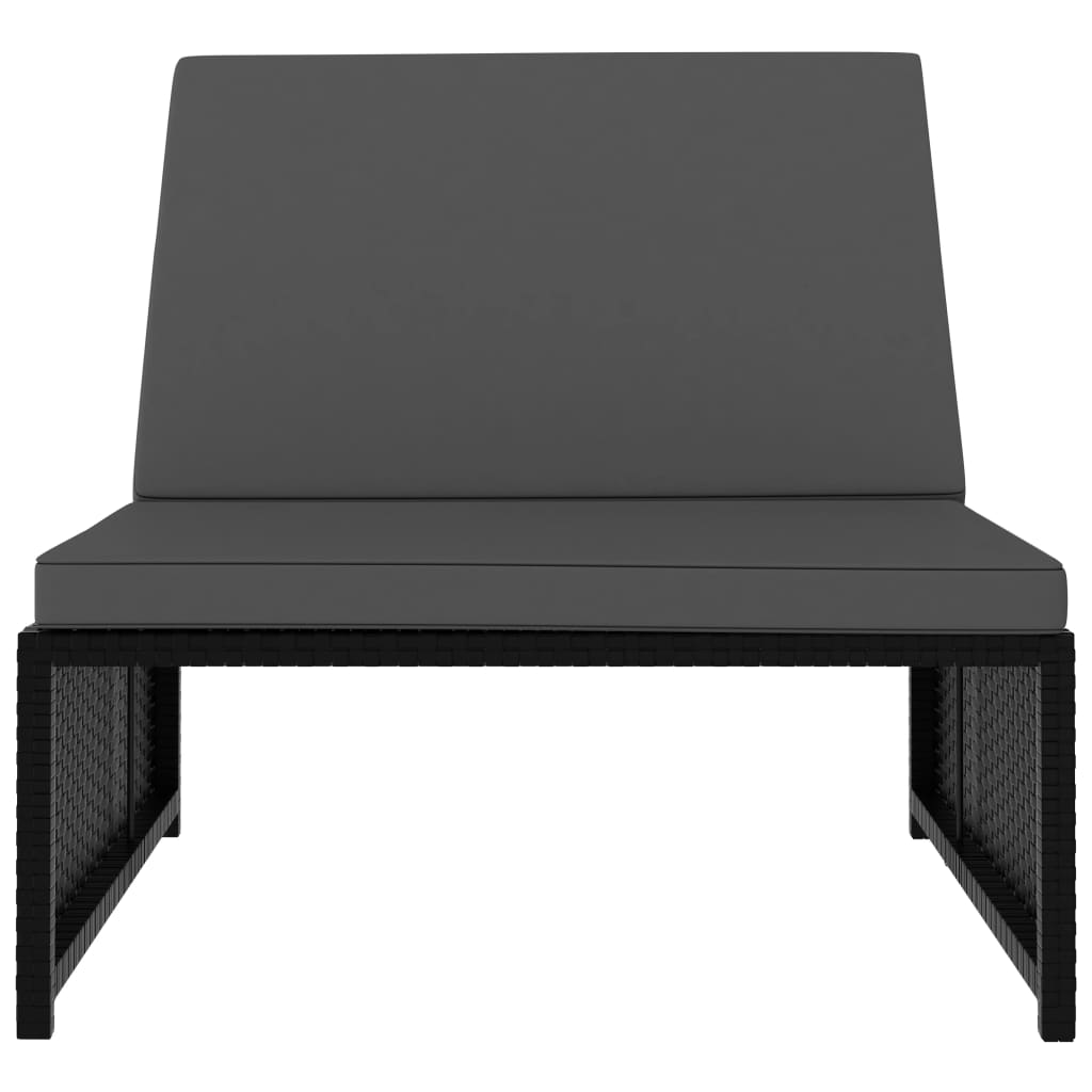 Tuinstoelen 2 st verstelbaar met tafel poly rattan zwart is nu te koop bij PeponiXL, paradijselijk wonen!