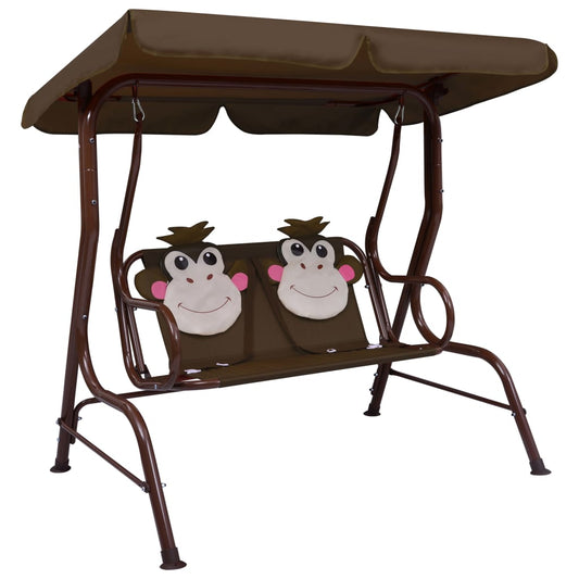 Kinderschommelbank 115x75x110 cm stof bruin is nu te koop bij PeponiXL, paradijselijk wonen!