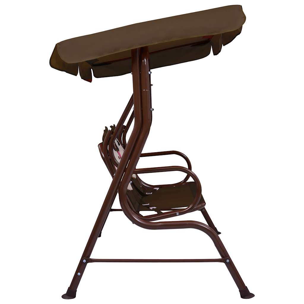 Kinderschommelbank 115x75x110 cm stof bruin is nu te koop bij PeponiXL, paradijselijk wonen!