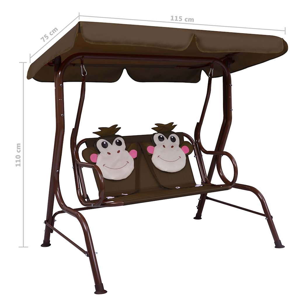 Kinderschommelbank 115x75x110 cm stof bruin is nu te koop bij PeponiXL, paradijselijk wonen!