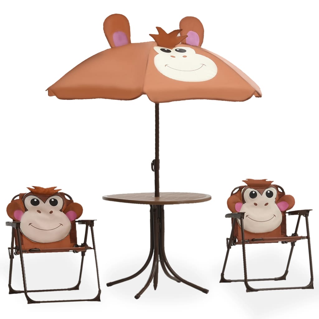 3-delige Bistroset voor kinderen met parasol bruin is nu te koop bij PeponiXL, paradijselijk wonen!