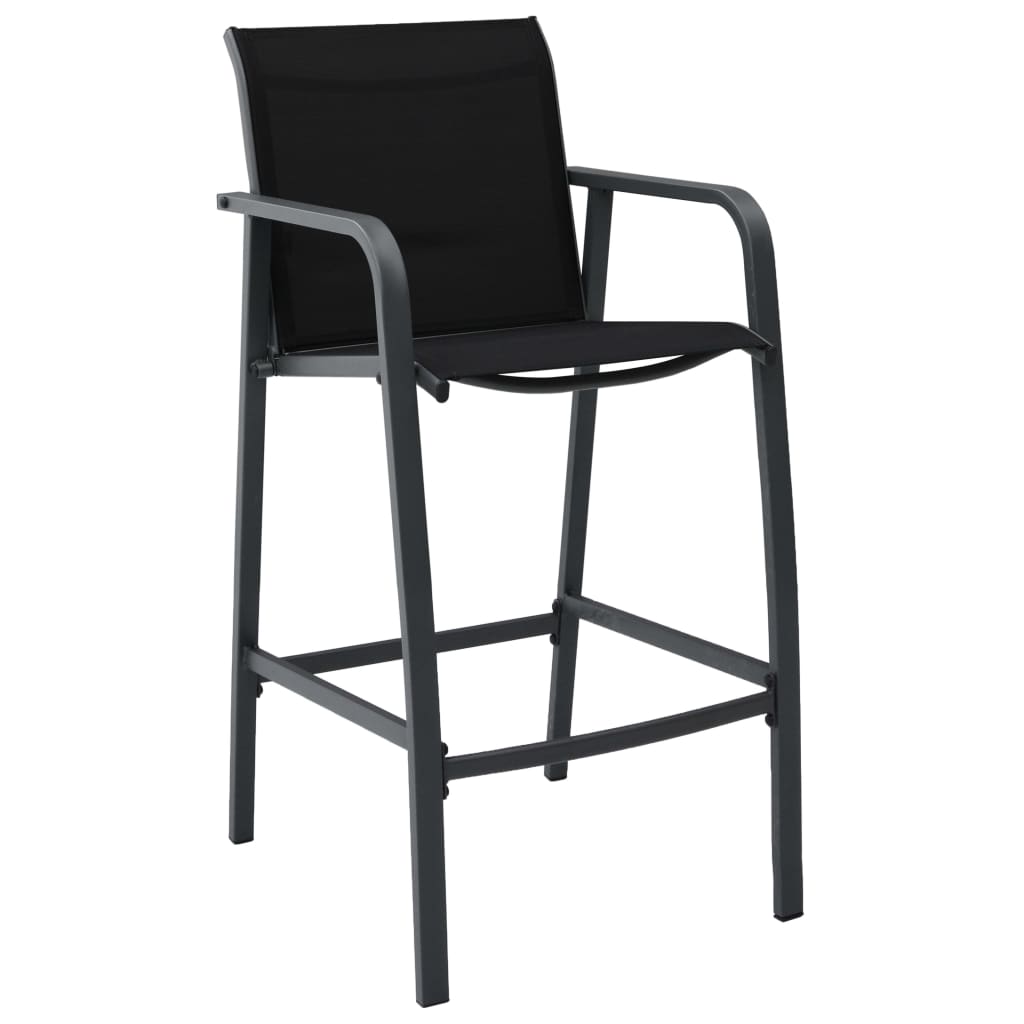 Tuinbarstoelen 2 st textileen zwart is nu te koop bij PeponiXL, paradijselijk wonen!