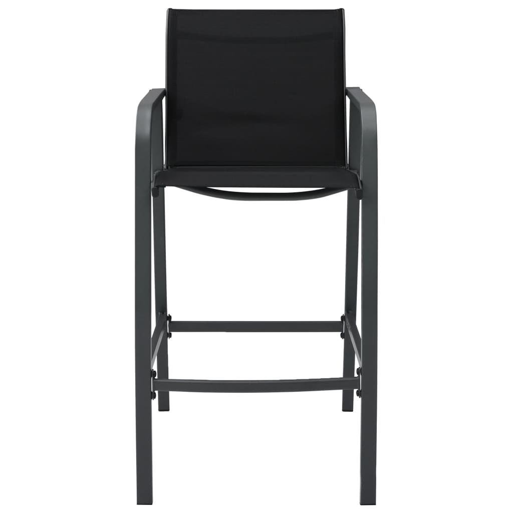 Tuinbarstoelen 2 st textileen zwart is nu te koop bij PeponiXL, paradijselijk wonen!
