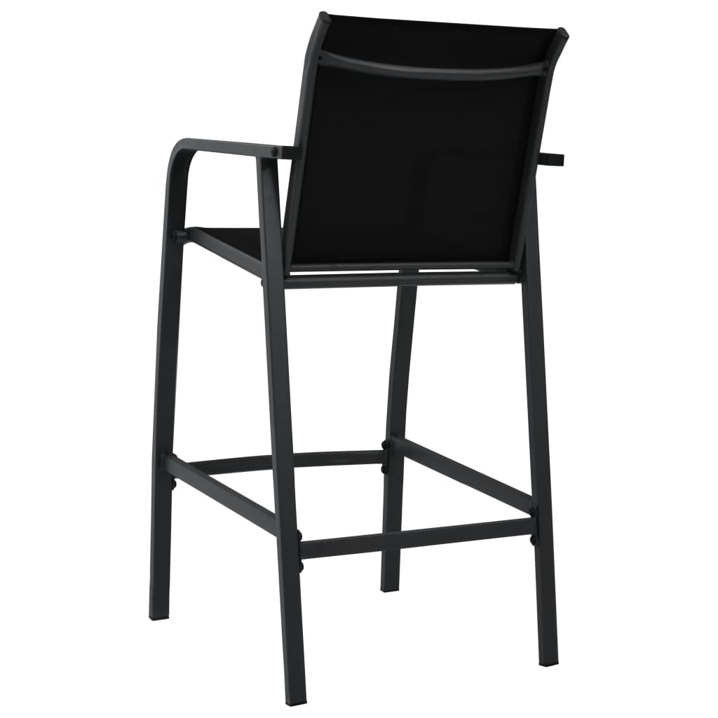 Tuinbarstoelen 2 st textileen zwart is nu te koop bij PeponiXL, paradijselijk wonen!