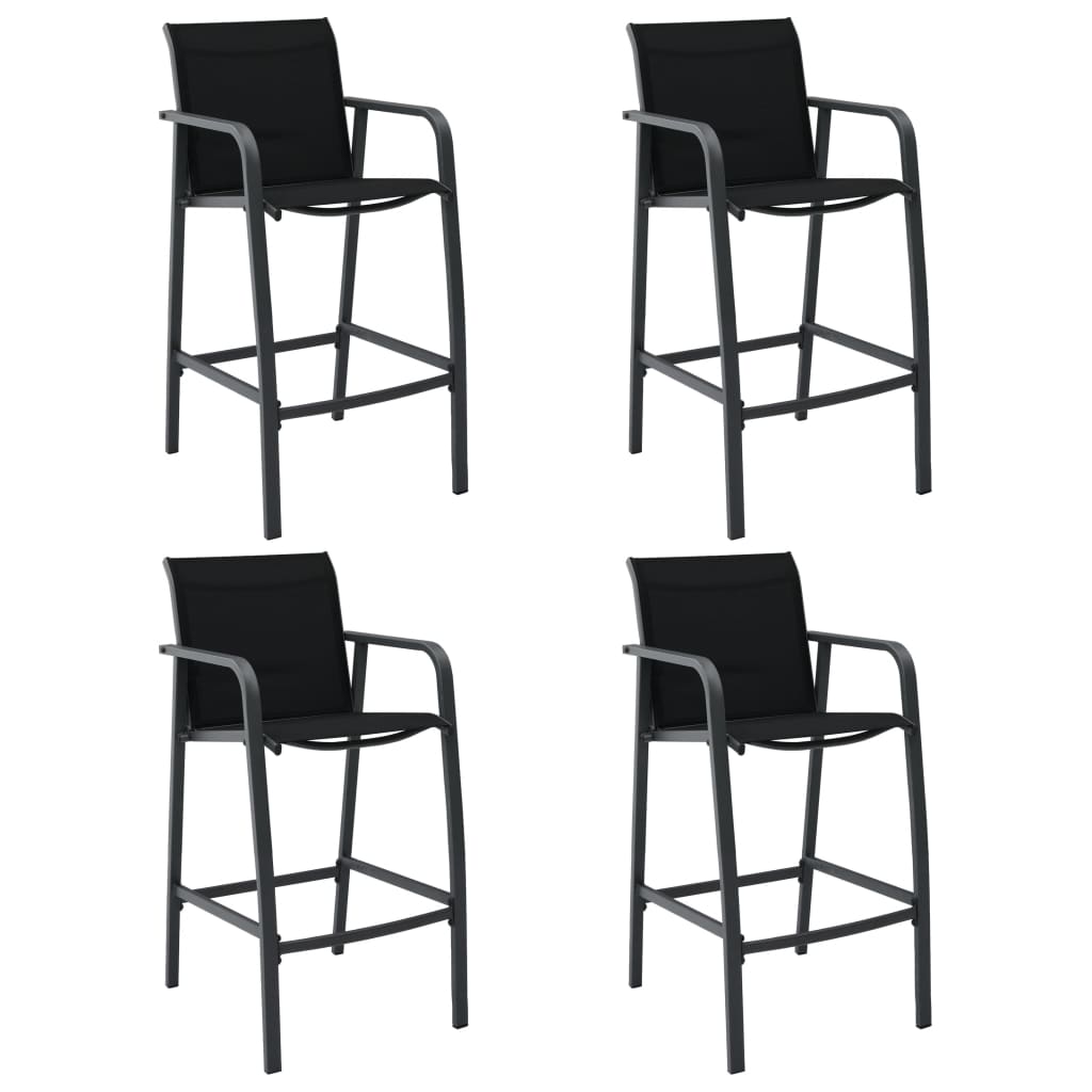 Tuinbarstoelen 4 st textileen zwart is nu te koop bij PeponiXL, paradijselijk wonen!