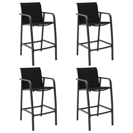 Tuinbarstoelen 4 st textileen zwart is nu te koop bij PeponiXL, paradijselijk wonen!