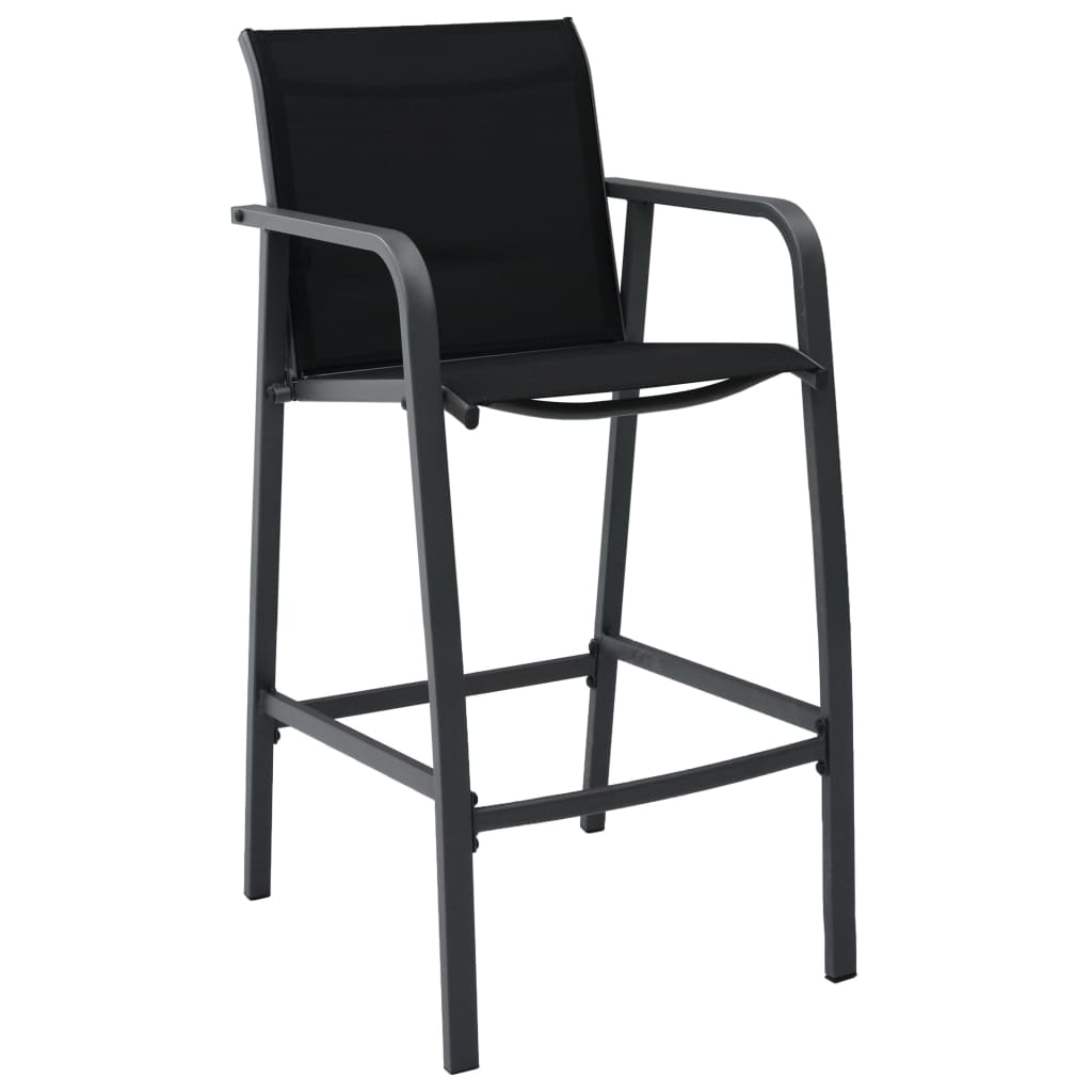 Tuinbarstoelen 4 st textileen zwart is nu te koop bij PeponiXL, paradijselijk wonen!