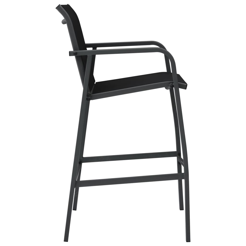 Tuinbarstoelen 4 st textileen zwart is nu te koop bij PeponiXL, paradijselijk wonen!