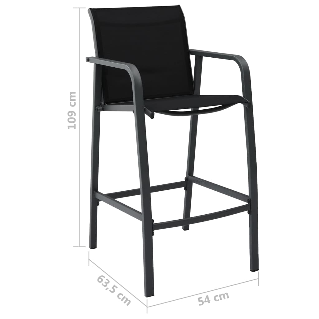 Tuinbarstoelen 4 st textileen zwart is nu te koop bij PeponiXL, paradijselijk wonen!