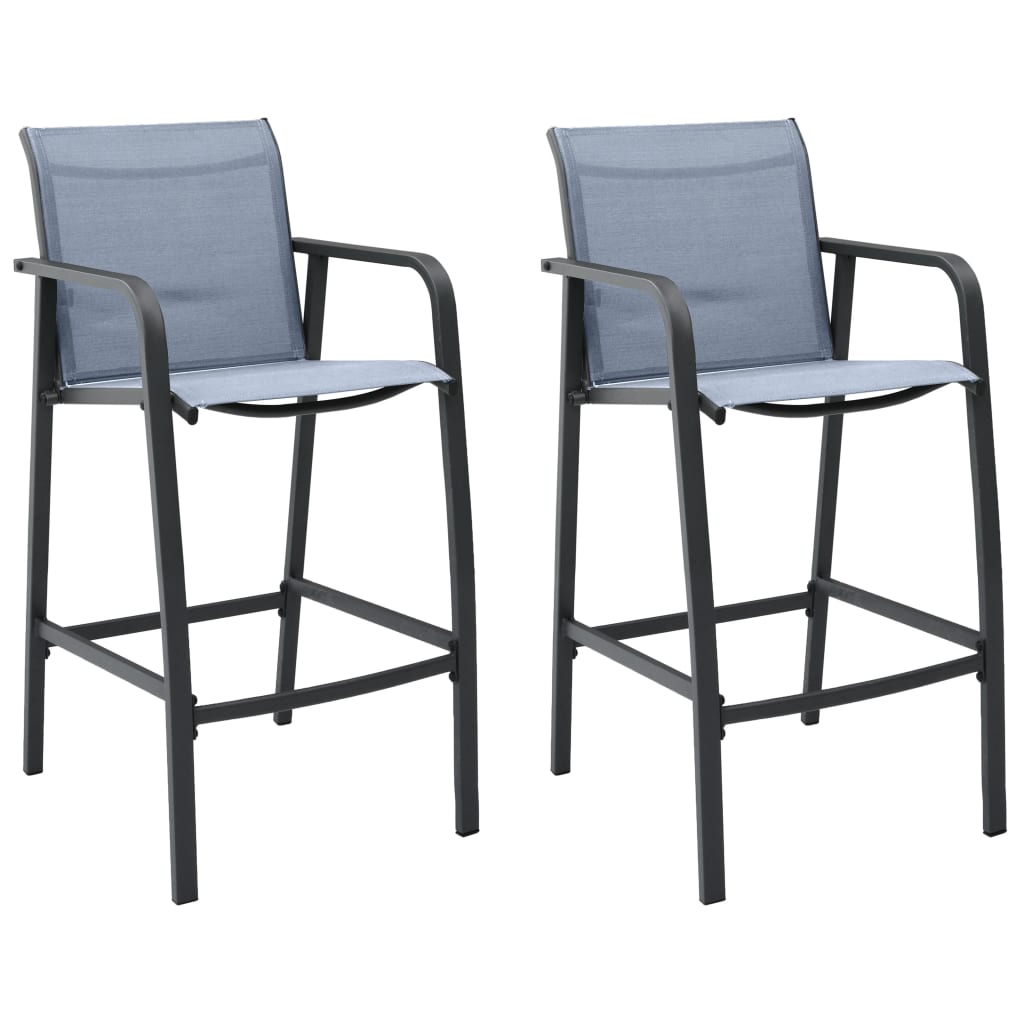 Tuinbarstoelen 2 st textileen grijs is nu te koop bij PeponiXL, paradijselijk wonen!