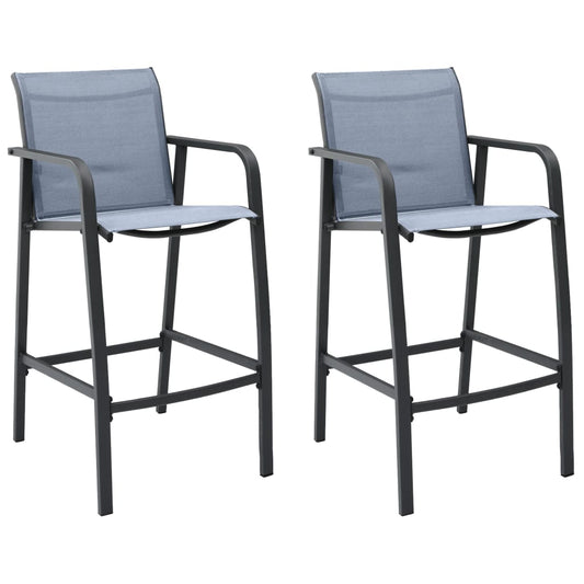 Tuinbarstoelen 2 st textileen grijs is nu te koop bij PeponiXL, paradijselijk wonen!
