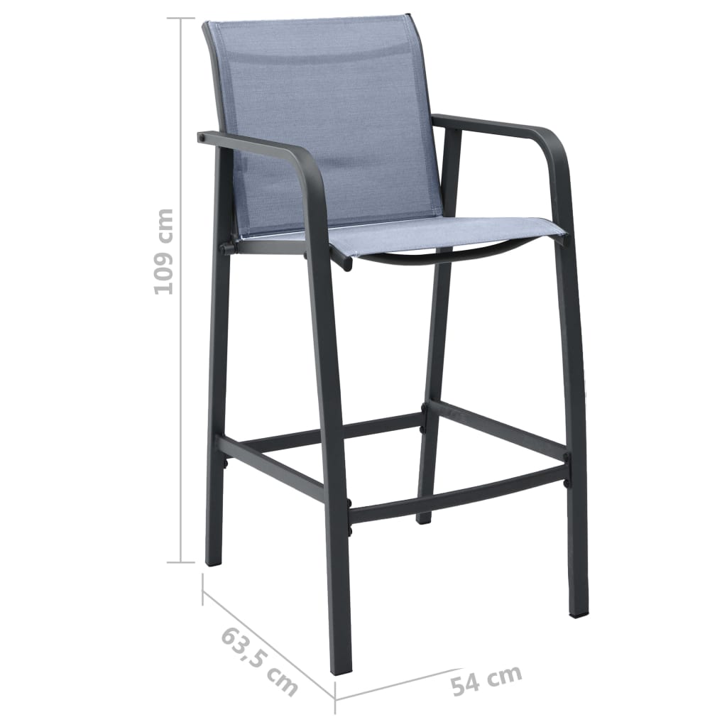 Tuinbarstoelen 2 st textileen grijs is nu te koop bij PeponiXL, paradijselijk wonen!