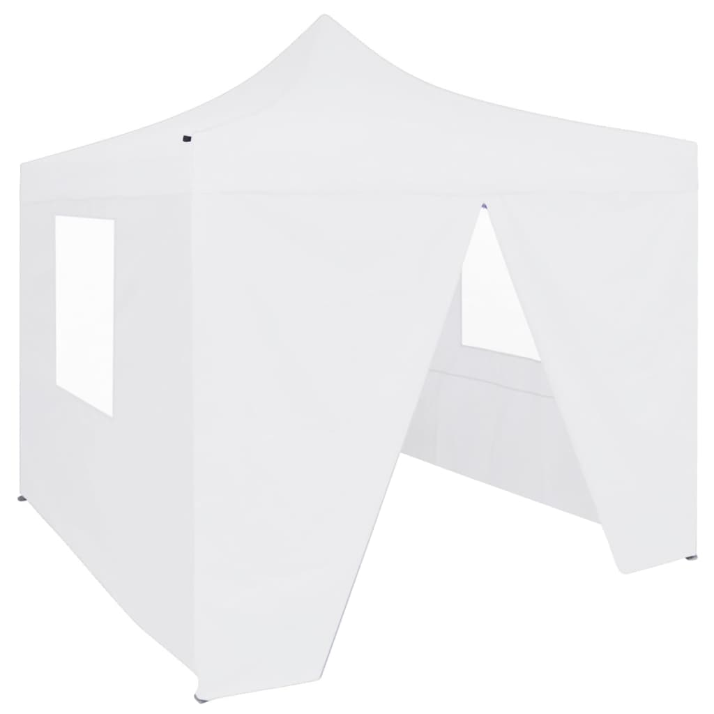 Partytent met 4 zijwanden inklapbaar 3x3 m staal wit is nu te koop bij PeponiXL, paradijselijk wonen!