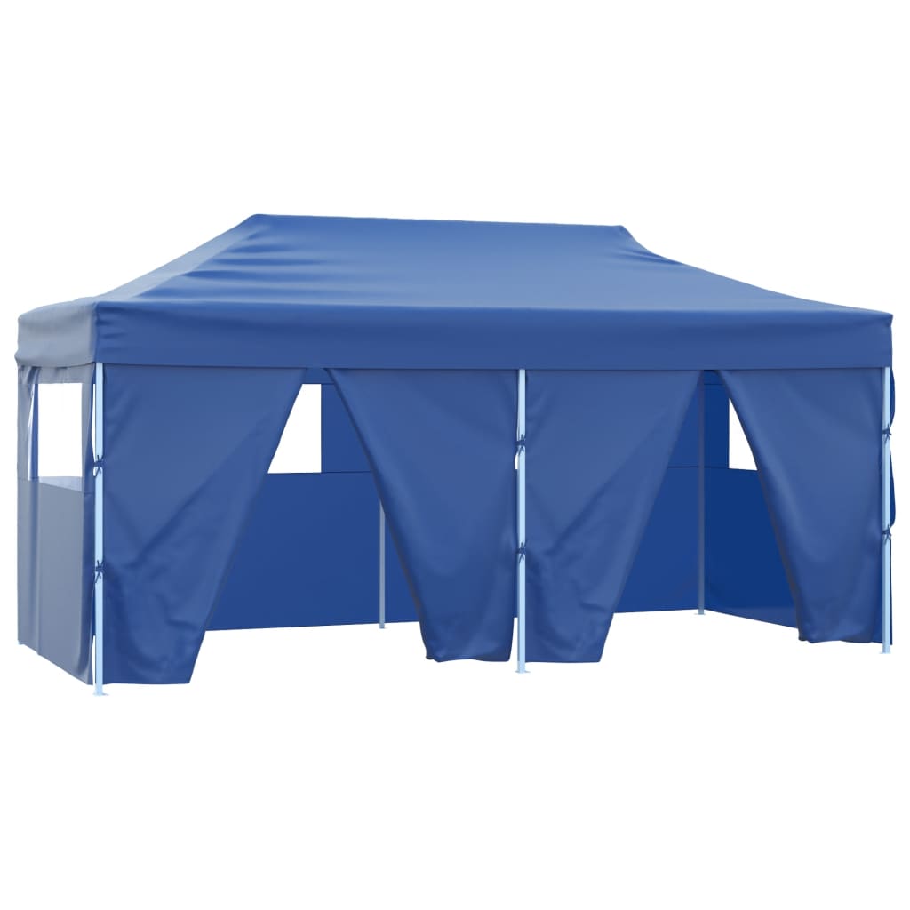 Partytent met 4 zijwanden inklapbaar 3x6 m staal blauw is nu te koop bij PeponiXL, paradijselijk wonen!