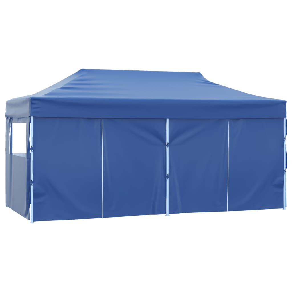 Partytent met 4 zijwanden inklapbaar 3x6 m staal blauw is nu te koop bij PeponiXL, paradijselijk wonen!