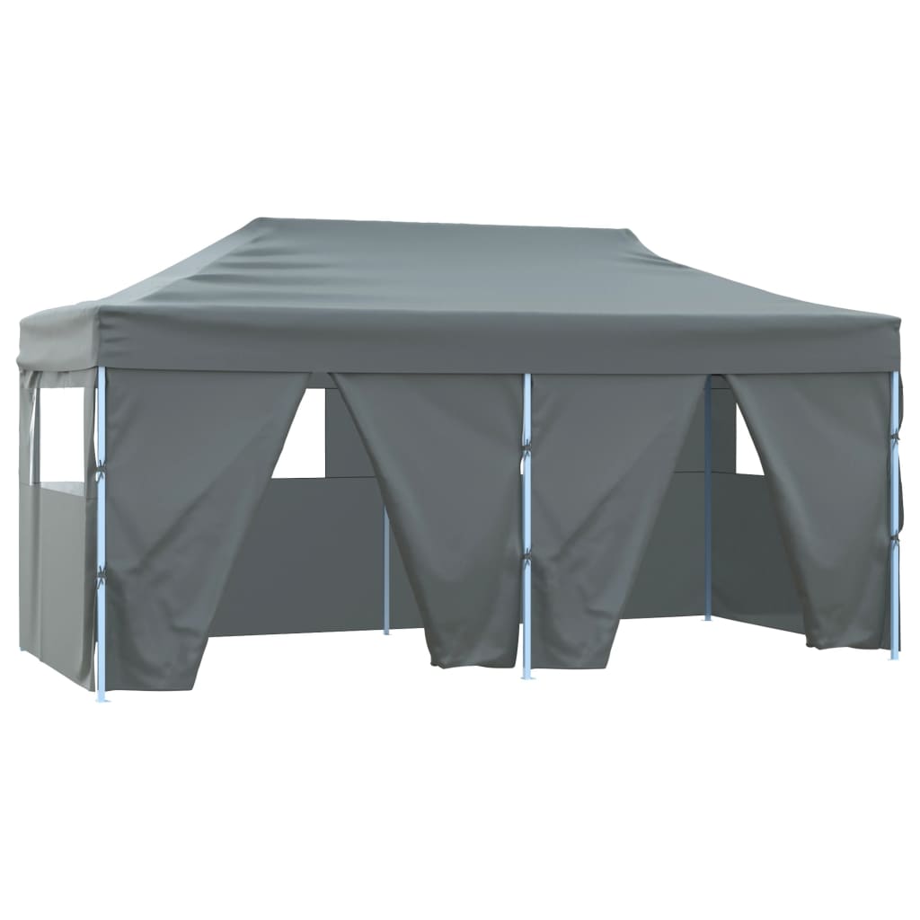 Partytent met 4 zijwanden inklapbaar 3x6 m staal antraciet is nu te koop bij PeponiXL, paradijselijk wonen!