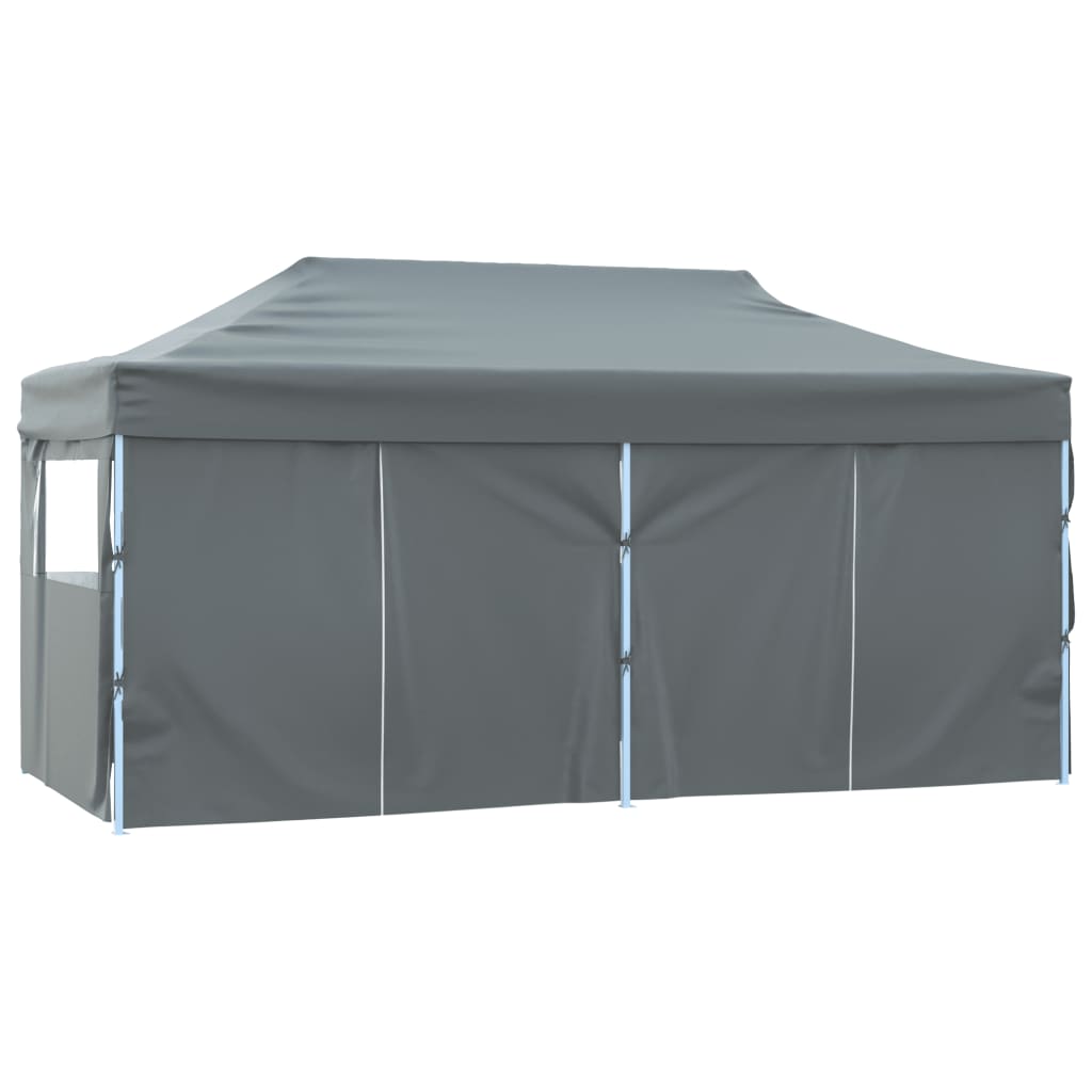 Partytent met 4 zijwanden inklapbaar 3x6 m staal antraciet is nu te koop bij PeponiXL, paradijselijk wonen!