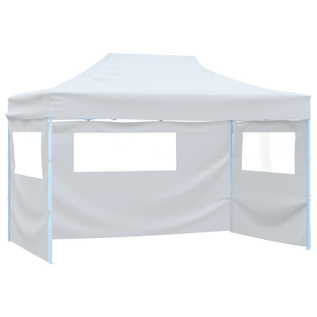 Partytent met 3 zijwanden inklapbaar 291x413x315 cm wit is nu te koop bij PeponiXL, paradijselijk wonen!