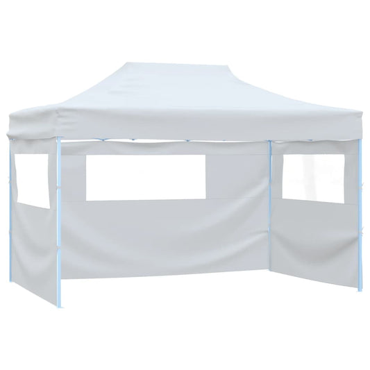 Partytent met 3 zijwanden inklapbaar 291x413x315 cm wit is nu te koop bij PeponiXL, paradijselijk wonen!